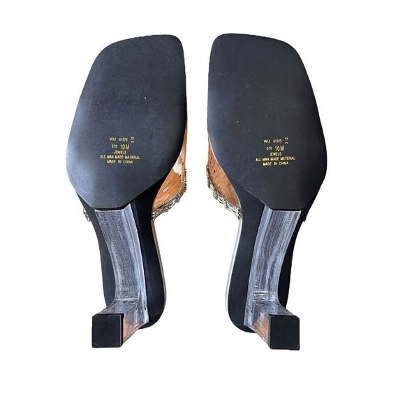 Metaphor Silver/Clear - Jewels - Square Toe Sandals Womens Size 10 - Picture 8 of 11